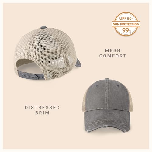 Image of ChoKoLids Vintage Distressed Trucker Hat Adjustable Back Unisex Headwear