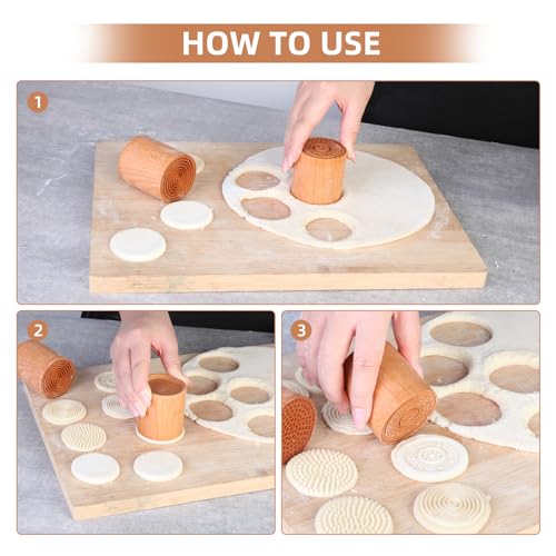 Miczhuoguang Corzetti Stamp Mould Set - Handmade Wooden Pasta Stamps Cookie molds for Authentic Italian Pasta Making Create Exquisite Pasta Shapes with Ease - Thumbnail 4