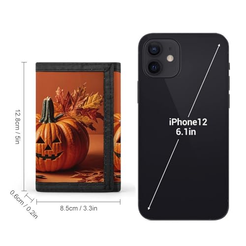 Happy Thanksgiving Day Pumpkin Wallets for Man Women, Slim Trifold Wallet with ID Window, Durable Credit Card Holder for Travel2