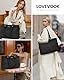 LOVEVOOK Große Laptoptasche Damen 17 Zoll, Leicht Aktentasche Arbeitstasche Handtasche, Elegant Laptop Bag Business Shopper Tasche Lehrertasche Schultertasche Women für Uni Schule Büro, Schwarz