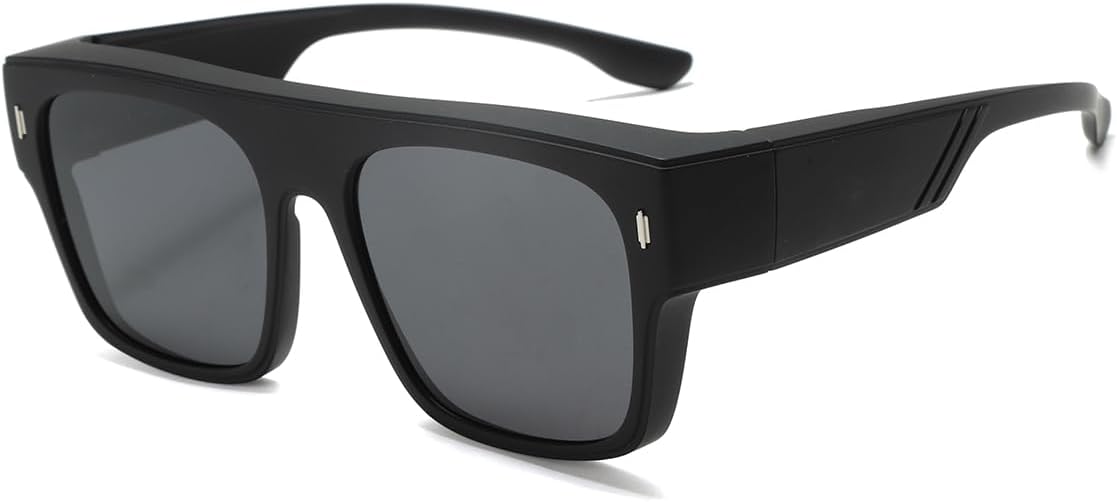 MMOWW Gafas De Sol Polarizadas Para Hombre Deportes Gafas De Sol Adecuado Para Ciclismo, Pesca, Golf, Conducir Deportes Al Aire Libre Protección UV400 (Negro - Gris