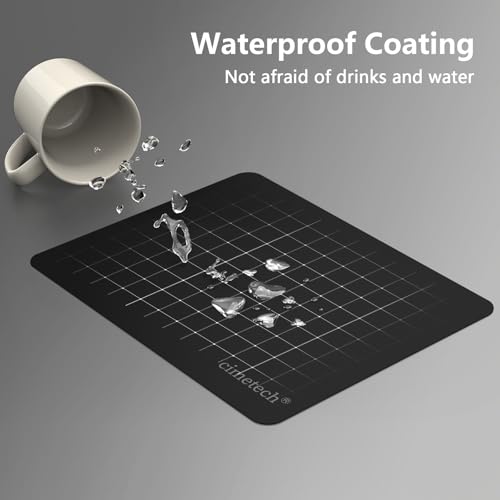 cimetech Tapis de Souris Mousepad de Bureau 23 x 18 cm Ultra Mince Base en Caoutchouc Antidérapante Lavable la Vitesse et la précision Améliorées pour PC, Ordinateur, Travail -Noir – vue 5