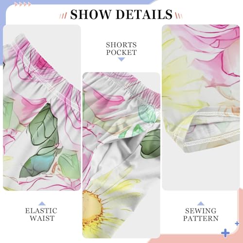 J JOYSAY Rose Floral White Pajamas Pants Soft Long Pajama Bottoms Lounge Sleep Pants Size S-XL4