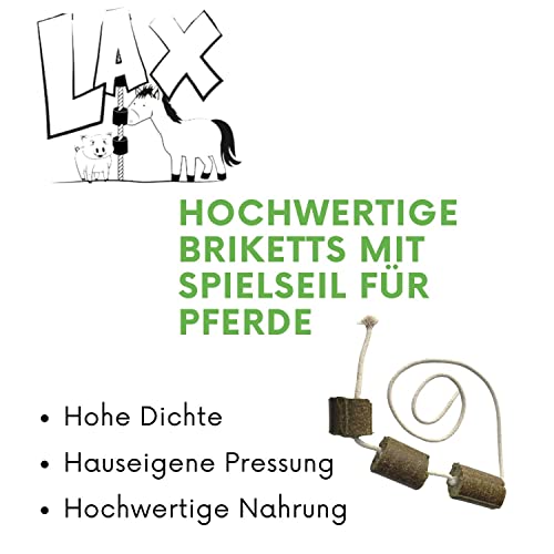 Lax Luzerne Spielseil - 2er Pack - 2 kg Spielseile für Pferde – Getreidefreies Beschäftigungsfutter mit Luzerne – Natürliche & rohfaserreiche Pferdesnacks