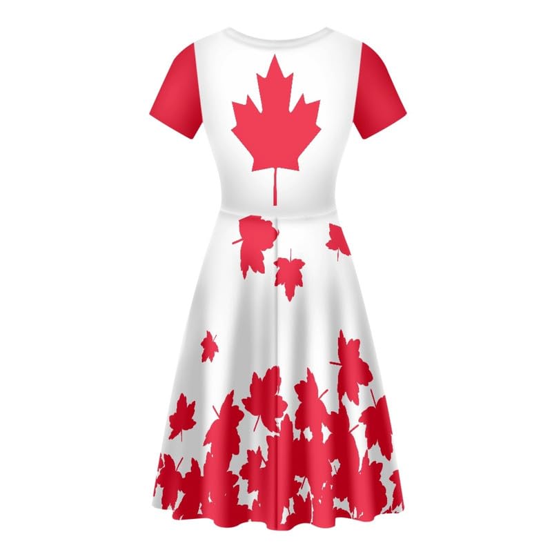 Image of Irisjudy T Shirt Dress for Women Short Sleeve Girls Short Sleeve Dress Plus Size, O Neck Knee Length Midi Dress for Ladies