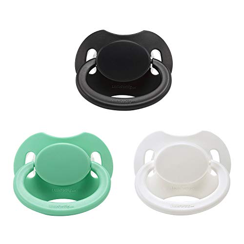 LittleForBig Generation-II - Chupete de 3 chupetes, color blanco, verde y negro