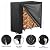 Honest 4ft Firewood Rack Cover, 600d Oxford Firewood Rack Outdoor with Cover, Waterproof Log Rack Cover with Zipper, Black