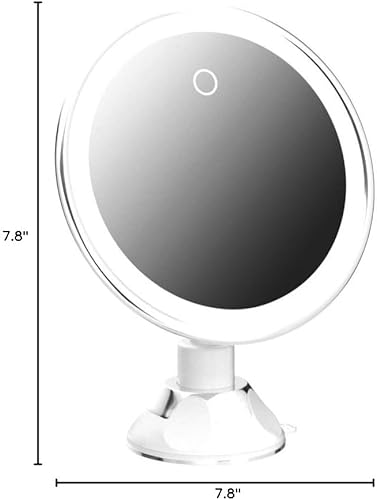 Miniatura 8 de Fancii Espejo de maquillaje recargable de 10 aumentos con 3 ajustes de luz, espejo de tocador de viaje grande de 8 pulgadas, ventosa de bloqueo, 40
