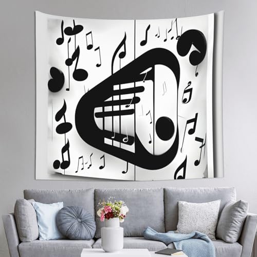 Tapiz de pared DUWAA de notas musicales: transforma tu dormitorio en un espacio lleno de ritmo