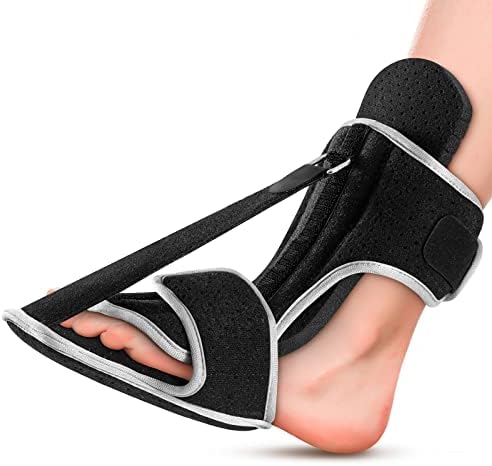 MKay Upgraded Plantar Fasciitis Night Splint Adjustable Plantar Fasciitis Brace with Support Plate | Night Splint for Plantar Fasciitis Women Men Achilles Tendonitis Relief Foot Drop Heel Pain Black