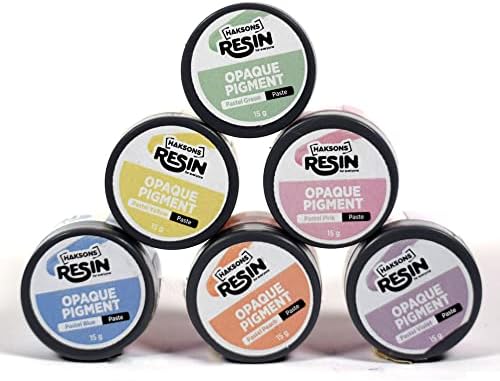 Haksons Pastel Opaque Resin Pigments Kit | Pastel Resin Colours for Epoxy Resin Art (Pack of 6-15 grams each) - Blue, Green, Pink, Peach, Violet, Yellow