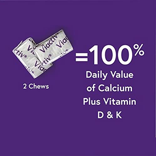 Viactiv Calcium +Vitamin D3 Supplement Soft Chews, Milk Chocolate, 100 Chews - Calcium Dietary Supplement For Bone Health #TOP6