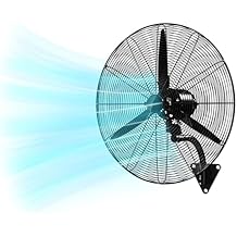 Wall Mount Oscillating Fan 21.7in/26.8in/30.7in, 3-Speed High Velocity Oscillating Fans, Industrial Wall Fan, Poweful Motor,Adjustable Tilt, For Commercial GarageOne Color 55cm/21.7in*65cm/25.6in