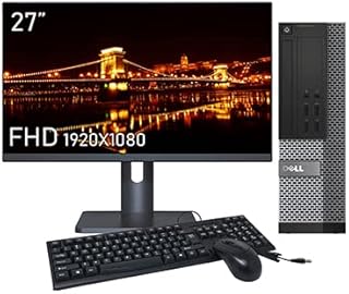 Dell Optiplex Small Desktop Computer (SFF) PC | Quad Core Intel i7 (3.4GHz) | 16GB DDR3 RAM | 512GB SSD | 27 Inch Monitor | Keyboard & Mouse, Bluetooth| Win 10 Pro -(Renewed)