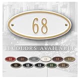 Whitehall™ Personalized Cast Metal Address plaque - The Petite, Madison Oval Plaque. Made in the USA. BEWARE OF IMPORT IMITATIONS. Display your address and street name. Custom house number sign.