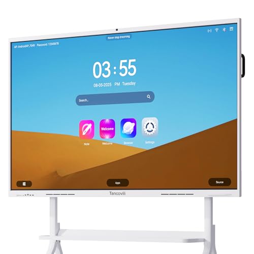 Tancovili 55" Touchscreen Smart Board with Wireless Display Adapter, Google