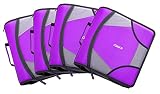 Case-it segregator na zamek błyskawiczny w rozmiarze king size, 10 cm D-ringi, 5 teczek na dokumenty, wiele kieszeni, pojemność 800 arkuszy, w zestawie z paskiem na ramię, głęboki fiolet D-186 (6