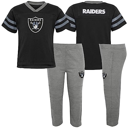 Outerstuff NFL Las Vegas Raiders Infant Training Camp Short Sleeve Top and Pant, 18m