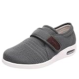 Femme Chaussons Diabétiques,pour Les Pieds Enflés, La Fasciite Plantaire Baskets De Marche Respirantes pour Personnes Âgées,Grey▁49