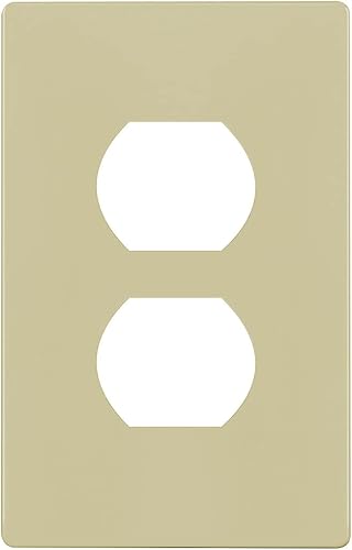 Miniatura 36 de ENERLITES Placa de pared dúplex para tomacorriente, cubierta de toma de corriente eléctrica, acabado brillante, tamaño mediano de 1 banda, 4.88" x
