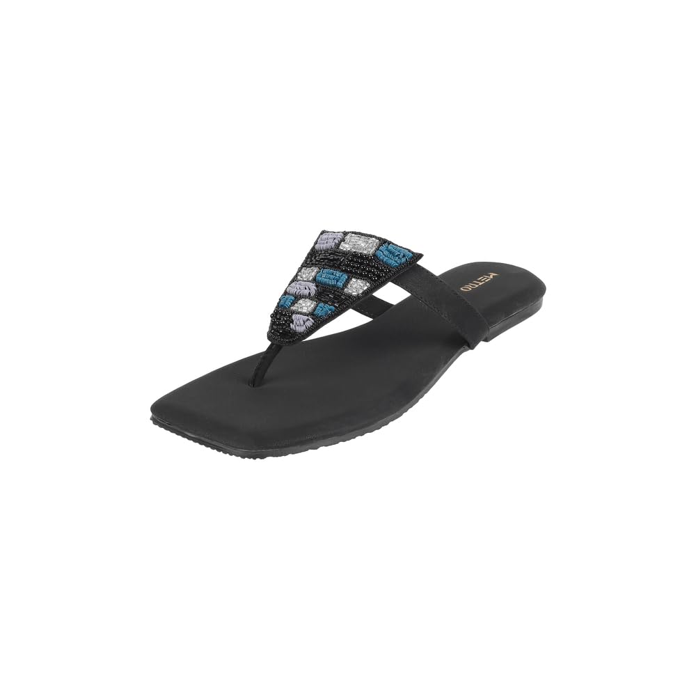 Women Synthetic Embellished Flat Casual Slippers (32-960)-image-48