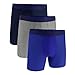 Under Armour Herren Tech Performance Boxershorts im 3er-Pack, 15 cm Beinlänge – atmungsaktiv, feuchtigkeitsableitend, weiches Tragegefühl, ganztägiger Komfort, Schwarz/Blau/Grau, L