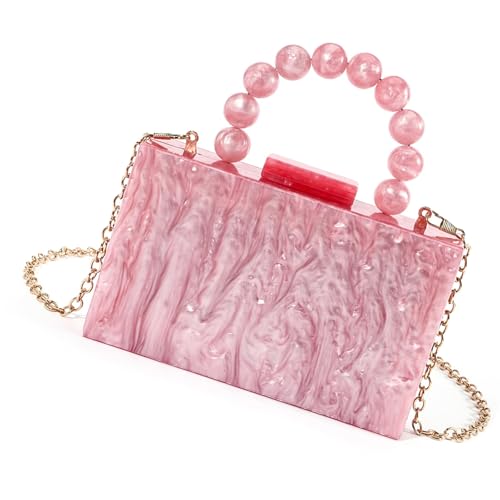 Sac de soirée de luxe en acrylique rigide et finitions perlées