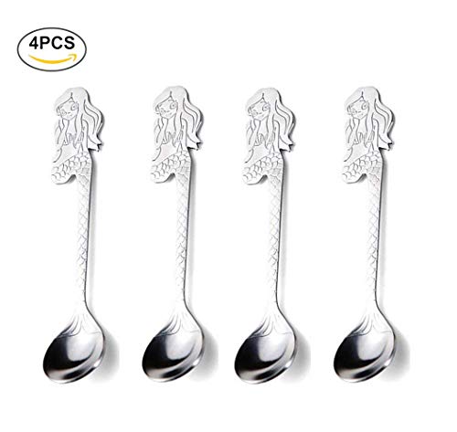 AYOMI - Cuchara de Sirena de Acero Inoxidable para café, té, Postre, Bebida, Mezcla, batido