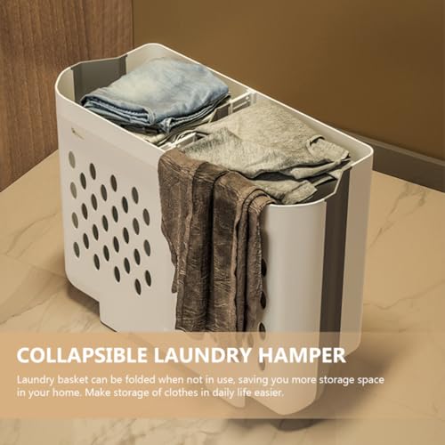 Panier à linge mural pliable double compartiment en plastique et PP