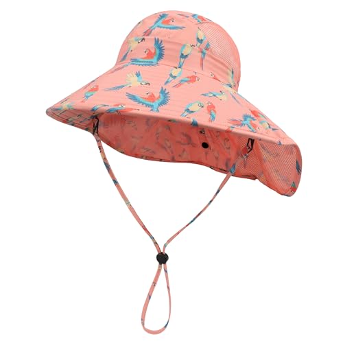 Yiizlh Chapéu de sol infantil infantil verão FPS 50+ para meninos e meninas chapéus de praia ajustáv