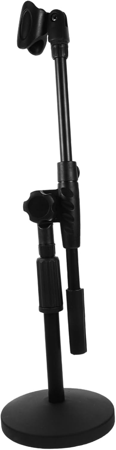 TOYANDONA Adjustable Telescopic Microphone Stand with Clip Extendable Desk Mic Holder for Home Office Streaming Conferencing and Recording