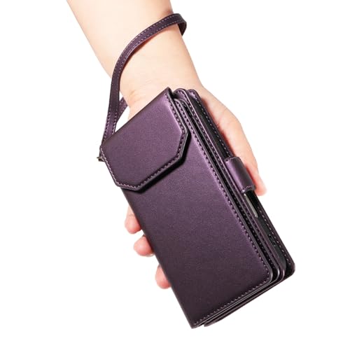 Étui portefeuille Samsung A20/A30 en simili cuir violet tendance avec porte-cartes chic
