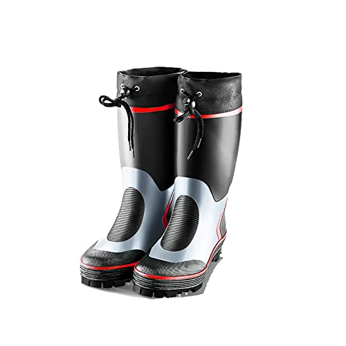 CLSQLXYJZC Rubber Boots for Men, Waterproof Anti Slip Mid Calf Insulated Durable Rubber Rain Boots with Steel Shank, for Farming Gardening Hunting Work Fishing Boots