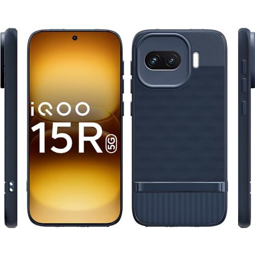 Image of Shockproof Case Compatible with iQOO 15R 5G | Full Camera Protection | TPU Flexible Back Cover for iQOO 15R 5G (Steel Blue)