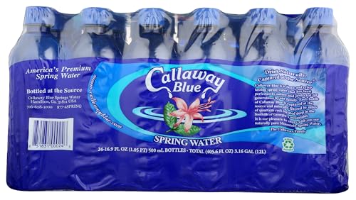 CALLAWAY BLUE Spring Water, 0.5 Liter (Pack of 24)
