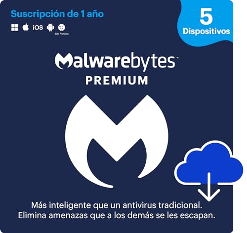 Malwarebytes | Windows/Mac/iOS/Android/Chrome | Premium | 5 Dispositivo | 12 Meses | Código de activación enviado por email Malwarebytes | Windows/Mac/iOS/Android/Chrome | Premium | 5 Dispositivo | 12 Meses | Código de activación enviado por email