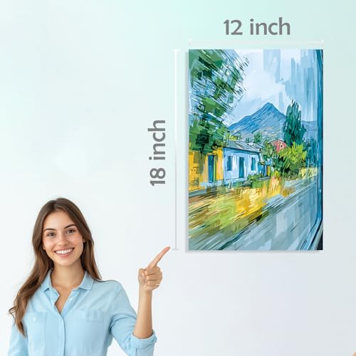 Image of SiddArtify Abstract Landscape Wall Art Poster Print Set - Modern Travel Poster Decor for Living Room Bedroom Office - 12x18 inch Sticker Pack of 6