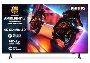 Philips Ambilight TV 55MLED910 Mini LED 4K Smart TV - 55 inch-scherm met P5 Perfect Picture Engine Ultra HD, Titan OS, Dolby Vision en Dolby Atmos Sound