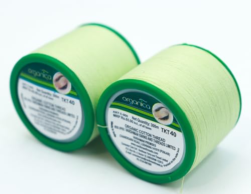 Image of ZIBELL Organic Cotton Eyebrow Threading Thread Tool for Women - 2 Spools x 300 Meters Thread for Eyebrows Threading - Upperlips Shaping, Green