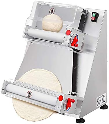 Ideamad 370W Automatic Pizza Dough Roller Sheeter Machine, Commercial Dough Sheeter Machine, 3-15 inch Pizza, 1-5.5mm Thickness, CE/FCC/CCC/PSE Silver