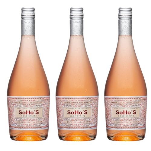 Soho - Vino Rosado Spritz | Ideal para el verano | Sabor afrutado y refrescante | Bajo en alcohol | Perfecto para fiestas y momentos especiales | 3 Botellas 75cl