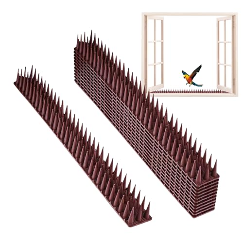 Kit di picche anti-piccione – Strisce di recinzione tagliabili | Confezione da 12 secondi per animali con base robusta e punte appuntite, soluzione di protezione per procioni, scoiattoli, giardino