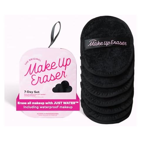 The Original MakeUp Eraser, 7-Day Set, Erase All Makeup With Just Water, Including Waterproof Mascara, Eyeliner, Foundation, Lipstick, Sunscreen, and More! Chic Black, 7ct. Cover