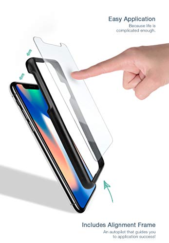 Smartish Screen Protector for iPhone 11 Pro, XS, X - Tuff Sheet - Scratch Resistant Tempered Glass with Alignment Tool - Clear 2-Pack - Thumbnail 4
