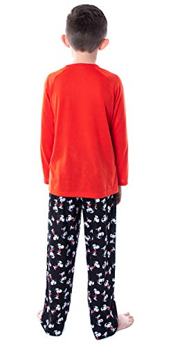 INTIMO Peanuts Boys' Joe Cool Snoopy Pajamas Long Sleeve Raglan Shirt And Pant 2 Piece PJs Kids Sleepwear Set2
