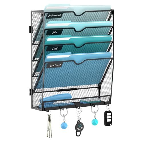 JMHUD 5 Tier Wall File Organizer - Hanging File Organizer
