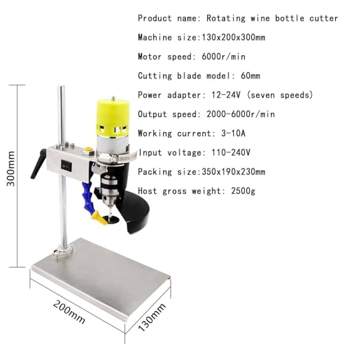 Electric Glass Bottle Cutter - 7-Speed Rotary Tool for DIY Crafts and Decoration - Image 3