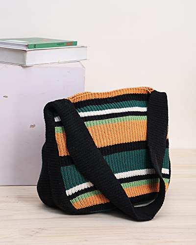 Image of ENBEI Women's Crochet Tote Bag Knit Shoulder bag,Aesthetic Bag,Cute Eco-Friendly Tote for Travel,Daily Use,Gift Box Packaging