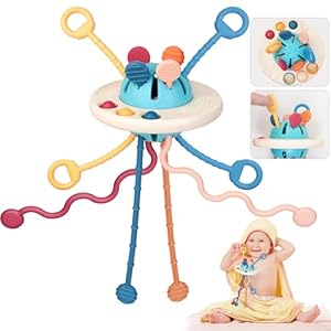 Joozmui Montessori Spielzeug ab 1 2 3 Jahre, Beißring Baby Spielzeug Kinderspielzeug ab 1 2 3 Jahr Beissring Motorikspielzeug Lernspielzeug 1 2 3 Jahre Sensorik Spielzeug Geschenk Mädchen (LLL)