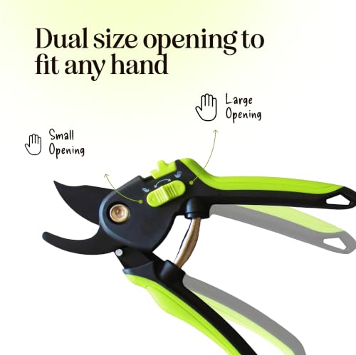 Image of Ultra Sharp Pruning Shears Hedge Clipper - Cuts 3X Easier, Dual-Size Opening, Weak Hand Arthritis Clippers, Rust-Resistant Pruner, Effortlessly Cuts